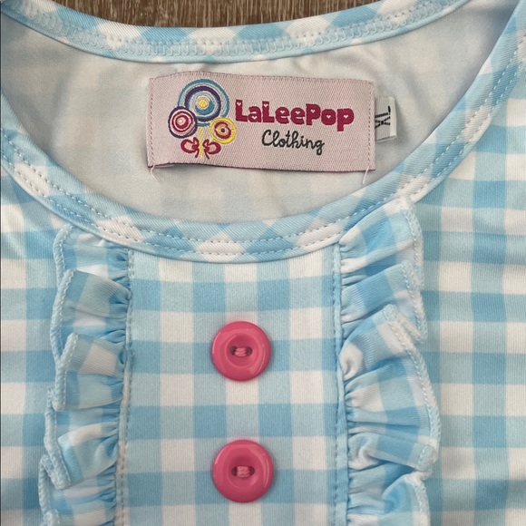 Easter NWOT Boutique Gingham Dress with Bunnies size XL (6/7) - Picture 4 of 5